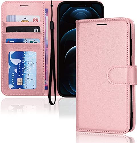 [Wallet Case] Protective Cover with Cash & Card Holder, Stand and Wrist Strap For Apple iPhone 12 Pro Max