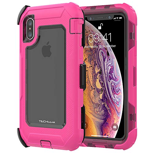 [Contender Case] iPhone XS Max Heavy Duty Case with Built-in Screen Protector, 360 [Full Body] Protective Cover with Kick Stand