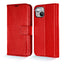 [Leather Wallet Case] Genuine Leather [RFID Blocking] Magnetic Flip Case with Card & Slots and Stand For iPhone 14 Plus