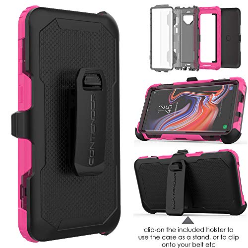 [Contender Case] Samsung Galaxy Note 9 Heavy Duty Case with Built-in Screen Protector, 360 [Full Body] Protective Cover with Kick Stand