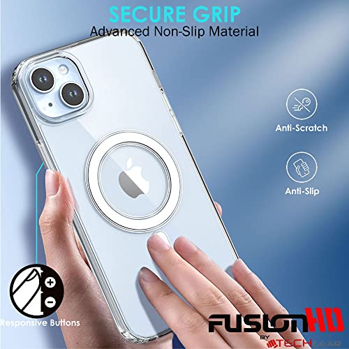 [Fusion HD Case] Shockproof Fused Gel Bumper & Hard Back Slim Clear Cover for iPhone 14 Plus