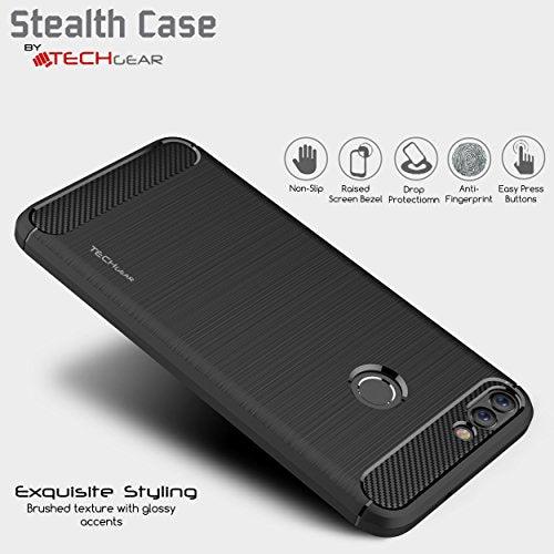 [Stealth Case] Huawei P Smart 2018 Soft Protective Slim Cover with Carbon Fibre Detailing
