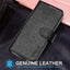 [Leather Wallet Case] Genuine Leather [RFID Blocking] Magnetic Flip Case with Card & Slots and Stand For Samsung Galaxyx Fold 4