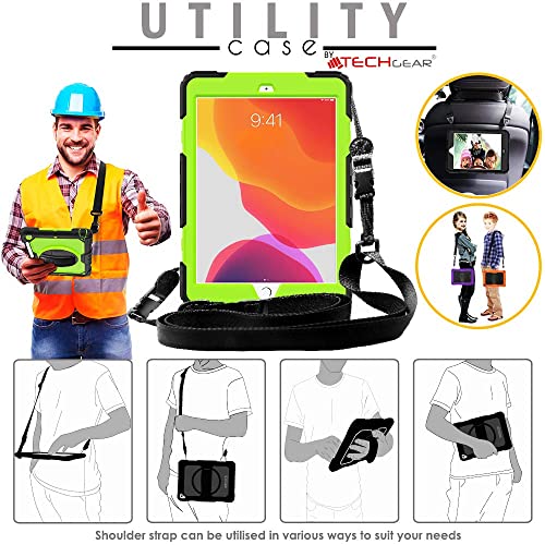 [UTILITY Case] Full Body Shockproof Case with Stand, Hand & Shoulder Strap for Apple iPad 10.2" 2021 - 2019 [9th/8th/7th Generation]