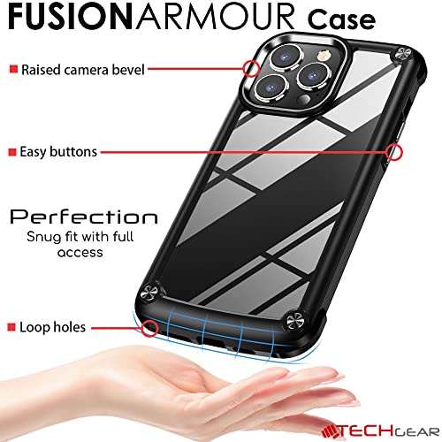 [Fusion Armour Case] Premium Hybrid Tough Heavy Duty, Rugged, Clear Back Bumper Case for Apple iPhone 14 Pro Max 6.7"