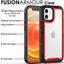 [Fusion Armour Case] Premium Slim Hybrid Tough Heavy Duty, Clear Back Bumper Case for iPhone 12 Mini