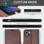 [Leather Wallet Case] Genuine Leather [RFID Blocking] Magnetic Flip Case with Card & Slots and Stand For iPhone 13 6.1"
