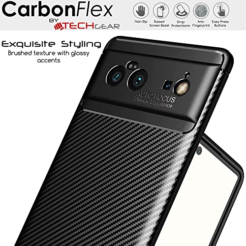 [CarbonFlex Case] Premium Shockproof Soft Slim Cover with Carbon Fibre Effect For Google Pixel 6