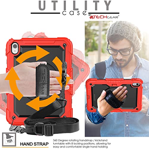 [UTILITY Case] Full Body Shockproof Case with Stand, Hand & Shoulder Strap for Apple iPad 11th & 10th Generation, iPad 2025 / 2022