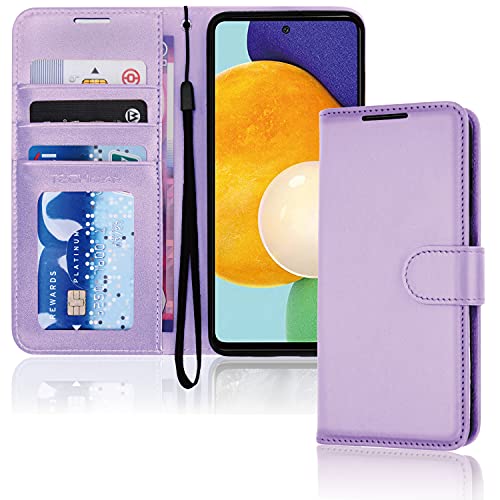 [Wallet Case] Protective Cover with Cash & Card Holder, Stand and Wrist Strap For Samsung Galaxy A52s 5G