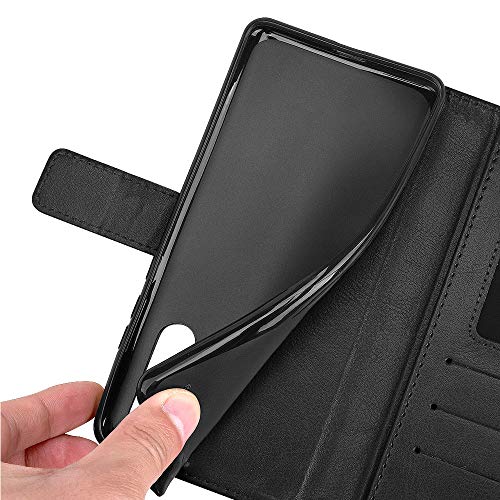 [Wallet Case] Protective Cover with Cash & Card Holder, Stand and Wrist Strap For Huawei P30 Pro