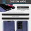 [Leather Wallet Case] Genuine Leather [RFID Blocking] Magnetic Flip Case with Card & Slots and Stand For Samsung Galaxy S22 Ultra