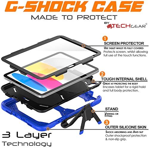 [G-SHOCK Case] Heavy Duty Long Survival Screen Protector Case for Apple iPad 11th & 10th Generation, iPad 2025 / 2022