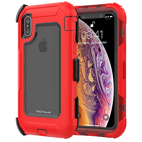 [Contender Case] iPhone XS, iPhone X Heavy Duty Case with Built-in Screen Protector, 360 [Full Body] Protective Cover with Kick Stand