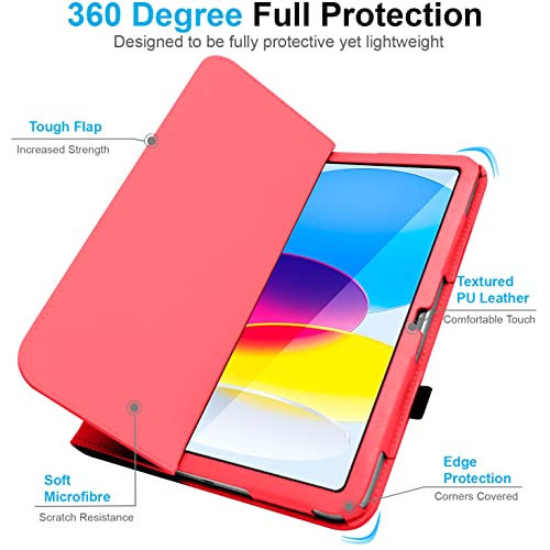 [Folio Case] Smart Cover Stand with Auto Sleep/Wake & Hand Strap For Apple iPad 11th & 10th Generation, iPad 2025 / 2022