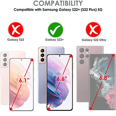[Leather Wallet Case] Genuine Leather [RFID Blocking] Magnetic Flip Case with Card & Slots and Stand For Samsung Galaxy S22 Plus