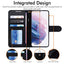 [Wallet Case] Protective Cover with Cash & Card Holder, Stand and Wrist Strap For Samsung Galaxy S21 Plus
