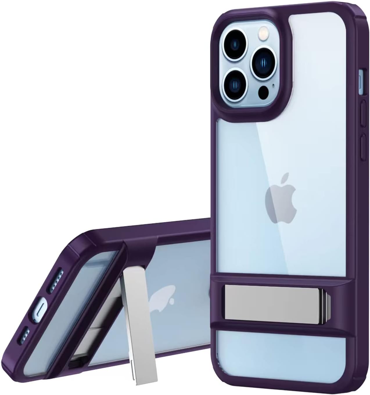[Fusion Armour Kickstand] Tough Rugged Protective Kickstand Clear Case for Apple iPhone 14 Pro