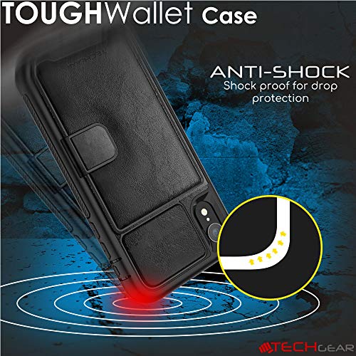 Tough Armoured Wallet 360 ShockProof Case with Card Slots & Stand for Apple iPhone XR
