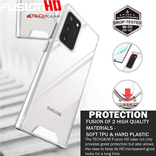 [Fusion HD Case] Shockproof Fused Gel Bumper & Hard Back Slim Clear Cover for Samsung Galaxy Note 20 Ultra