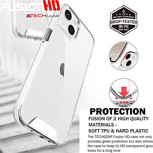 [Fusion HD Case] Shockproof Fused Gel Bumper & Hard Back Slim Clear Cover for iPhone 13 Pro Max