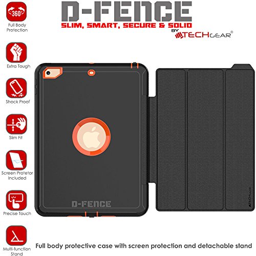 [D-FENCE Case] Tough & Rugged Smart Case For Apple iPad 9.7" (2018 / 2017)
