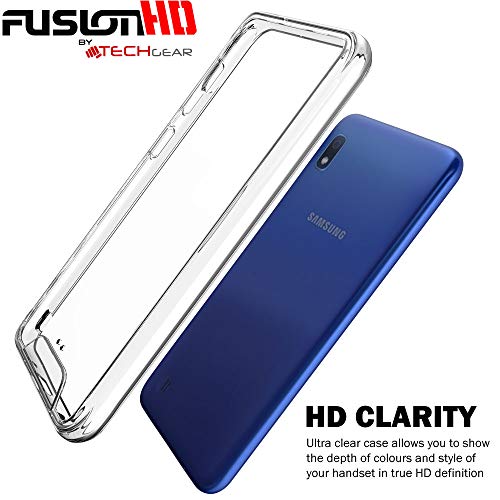 [Fusion HD Case] Shockproof Fused Gel Bumper & Hard Back Slim Clear Cover for Samsung Galaxy A10
