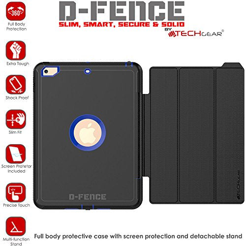 [D-FENCE Case] Tough & Rugged Smart Case For Apple iPad 9.7" (2018 / 2017)