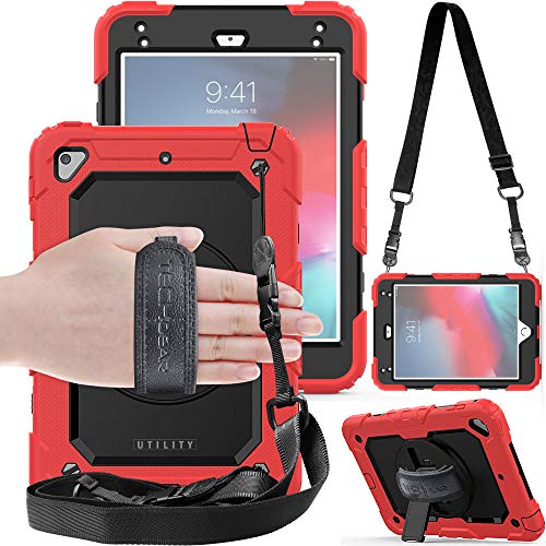 [UTILITY Case] Full Body Shockproof Case with Stand, Hand & Shoulder Strap for Apple iPad Mini 5 / iPad Mini 4