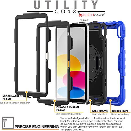 [UTILITY Case] Full Body Shockproof Case with Stand, Hand & Shoulder Strap for Apple iPad 11th & 10th Generation, iPad 2025 / 2022