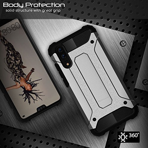[Tough Armoured Case] ShockProof Dual-Layer Protective Heavy Duty Cover for Huawei P20