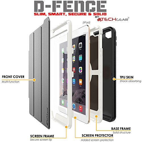 [D-FENCE Case] Tough & Rugged Smart Case For Apple iPad 9.7" (2018 / 2017)