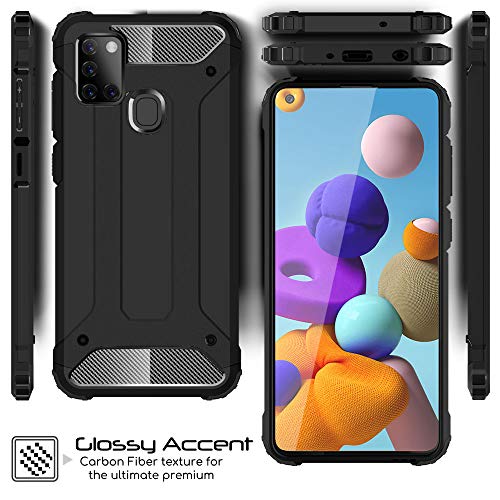 [Tough Armoured Case] ShockProof Dual-Layer Protective Heavy Duty Cover for Samsung Galaxy A21s