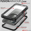 [Fusion Armour Case] Premium Slim Hybrid Tough Heavy Duty, Clear Back Bumper Case for iPhone 12 Mini