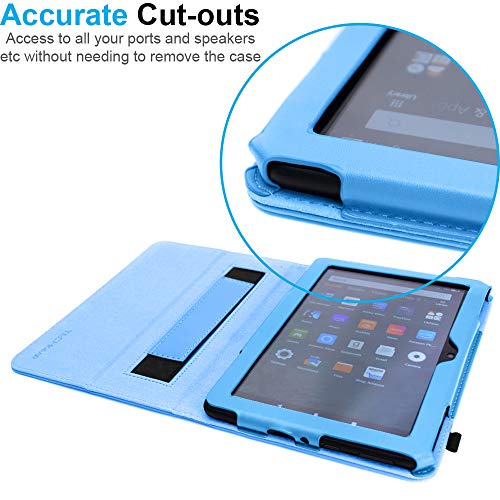 [Folio Case] Smart Cover Stand with Auto Sleep/Wake & Hand Strap For Amazon Fire HD 8" / HD 8" Plus (2024, 2022 & 2020 / 14th, 12th & 10th Generation)