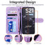 [Wallet Case] Protective Cover with Cash & Card Holder, Stand and Wrist Strap For Samsung Galaxy S21