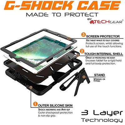 [G-SHOCK Case] Heavy Duty Long Survival Screen Protector Case for Apple iPad Air 3 2019, iPad Pro 10.5"