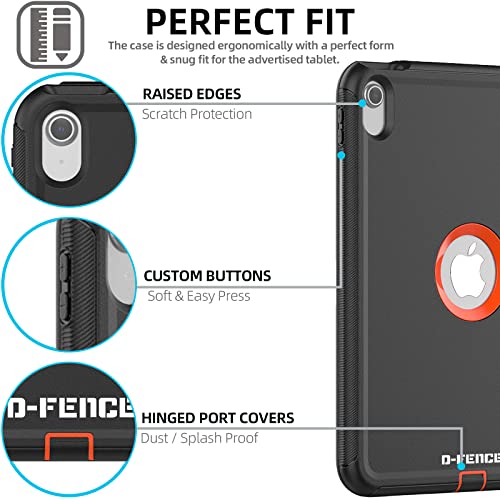 [D-FENCE Case] Tough & Rugged Smart Case For Apple iPad 11th & 10th Generation, iPad 2025 / 2022