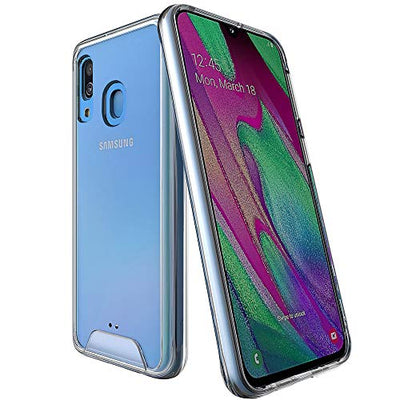 [Fusion HD Case] Shockproof Fused Gel Bumper & Hard Back Slim Clear Cover for Samsung Galaxy A40