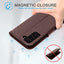 [Leather Wallet Case] Genuine Leather [RFID Blocking] Magnetic Flip Case with Card & Slots and Stand For Samsung Galaxy S22 Plus
