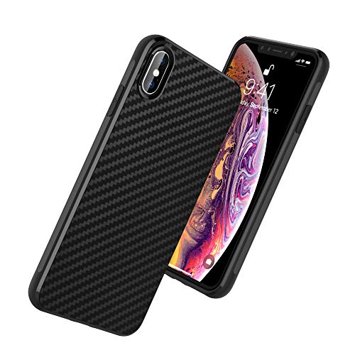 [CarbonFi Case] Flexible Shockproof  Slim Fit Case Cover with Carbon Fibre Detailing for iPhone XS Max 6.5"