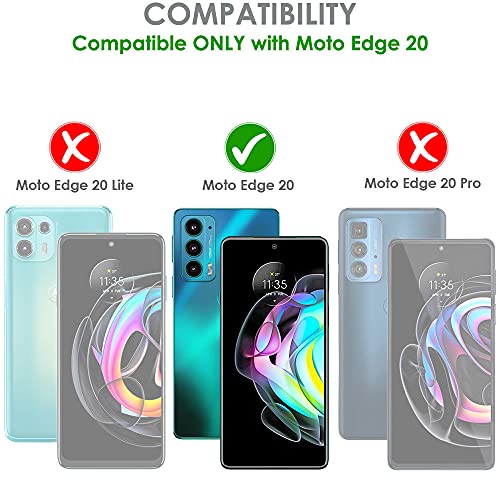[Wallet Case] Protective Cover with Cash & Card Holder, Stand and Wrist Strap For Motorola Moto Edge 20