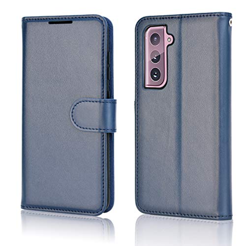 [Wallet Case] Protective Cover with Cash & Card Holder, Stand and Wrist Strap For Samsung Galaxy S21