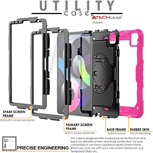 [UTILITY Case] Full Body Shockproof Case with Stand, Hand & Shoulder Strap for Apple iPad Air 5 / Air 4 10.9"