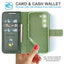 [Leather Wallet Case] Genuine Leather [RFID Blocking] Magnetic Flip Case with Card & Slots and Stand For Samsung Galaxy S23