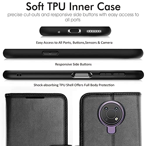 [Wallet Case] Protective Cover with Cash & Card Holder, Stand and Wrist Strap For Nokia G10 / G20