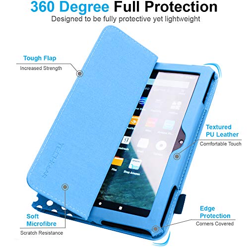 [Folio Case] Smart Cover Stand with Auto Sleep/Wake & Hand Strap For Amazon Fire HD 8" / HD 8" Plus (2024, 2022 & 2020 / 14th, 12th & 10th Generation)
