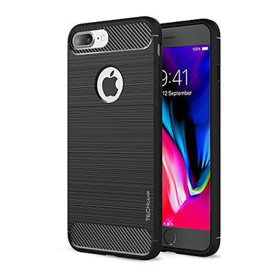 [Stealth Case] iPhone 8 Plus Soft Protective Slim Cover with Carbon Fibre Detailing