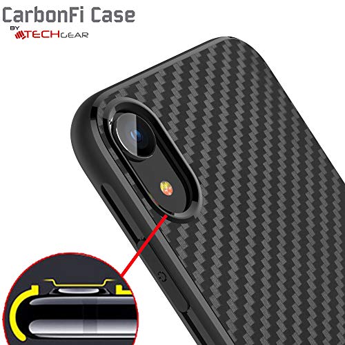 [CarbonFi Case] Flexible Shockproof  Slim Fit Case Cover with Carbon Fibre Detailing for iPhone XR 6.1"