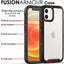 [Fusion Armour Case] Premium Slim Hybrid Tough Heavy Duty, Clear Back Bumper Case for iPhone 12 Mini
